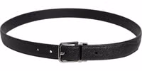 Black Calf Leather Classic Metal Buckle Belt 2
