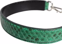 Black Green Exotic Leather Bag Shoulder Strap 2