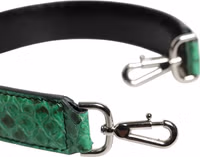 Black Green Exotic Leather Bag Shoulder Strap 4