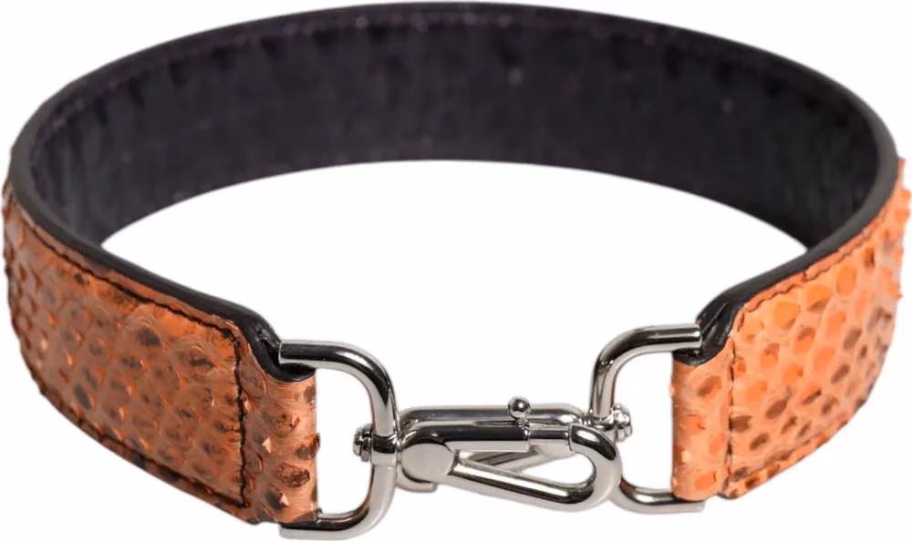Black Beige Exotic Leather Bag Shoulder Strap