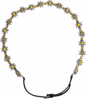 Black Leather Daisy Crystal Embellish Waist Belt 3