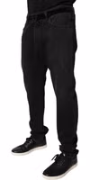 Black Cotton Skinny Men Denim Jeans 2