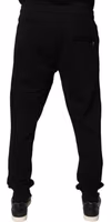 Black Cotton Mid Waist Jogger Sweatpants Pants 3