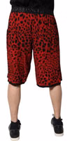 Red Leopard Print Viscose Bermuda Shorts 3
