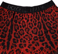 Red Leopard Print Viscose Bermuda Shorts 4
