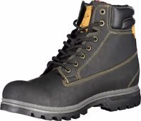 Black Polyurethane Men Ankle Boot 3