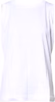 White Cotton Sleeveless Crew Neck T-shirt 1
