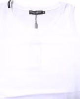 White Cotton Sleeveless Crew Neck T-shirt 4