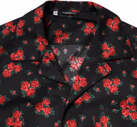 Black Floral Print Cotton Men Pajama Set Sleepwear 5
