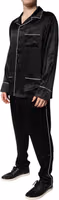 Black Silk Shirt Pants Pajama Set Sleepwear 2