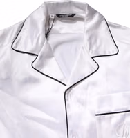 White Satin Silk Men Pajama Set Sleepwear 5