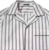 White Black Stripes Cotton Men Pajama Set Sleepwear 5