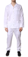 White Cotton Shirt Pants Pajama Set Sleepwear 1