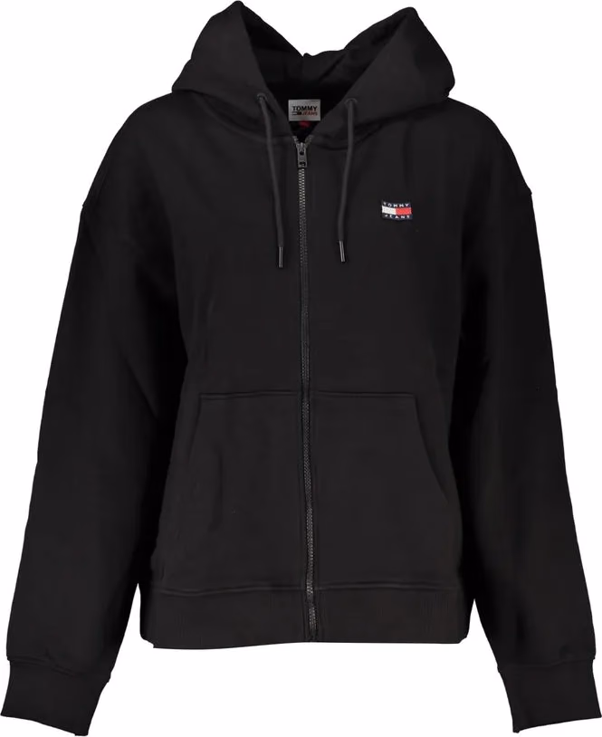 Black Cotton Women Sweatshirt