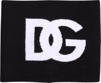 Black White Logo Print Knitted Neck Warmer Scarf 4
