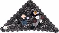 Black Lace Floral Applique Cotton Veil Hat 1