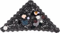 Black Lace Floral Applique Cotton Veil Hat 2