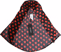 Black Red Hearts Polyester Hat 2