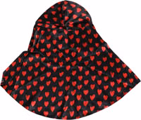 Black Red Hearts Polyester Hat 3