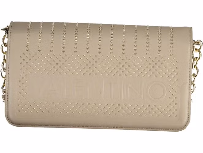 Beige Polyurethane Women Bag