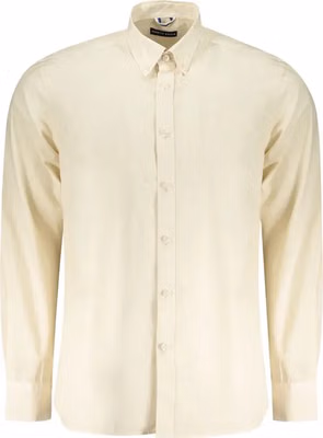 Beige Cotton Men Shirt