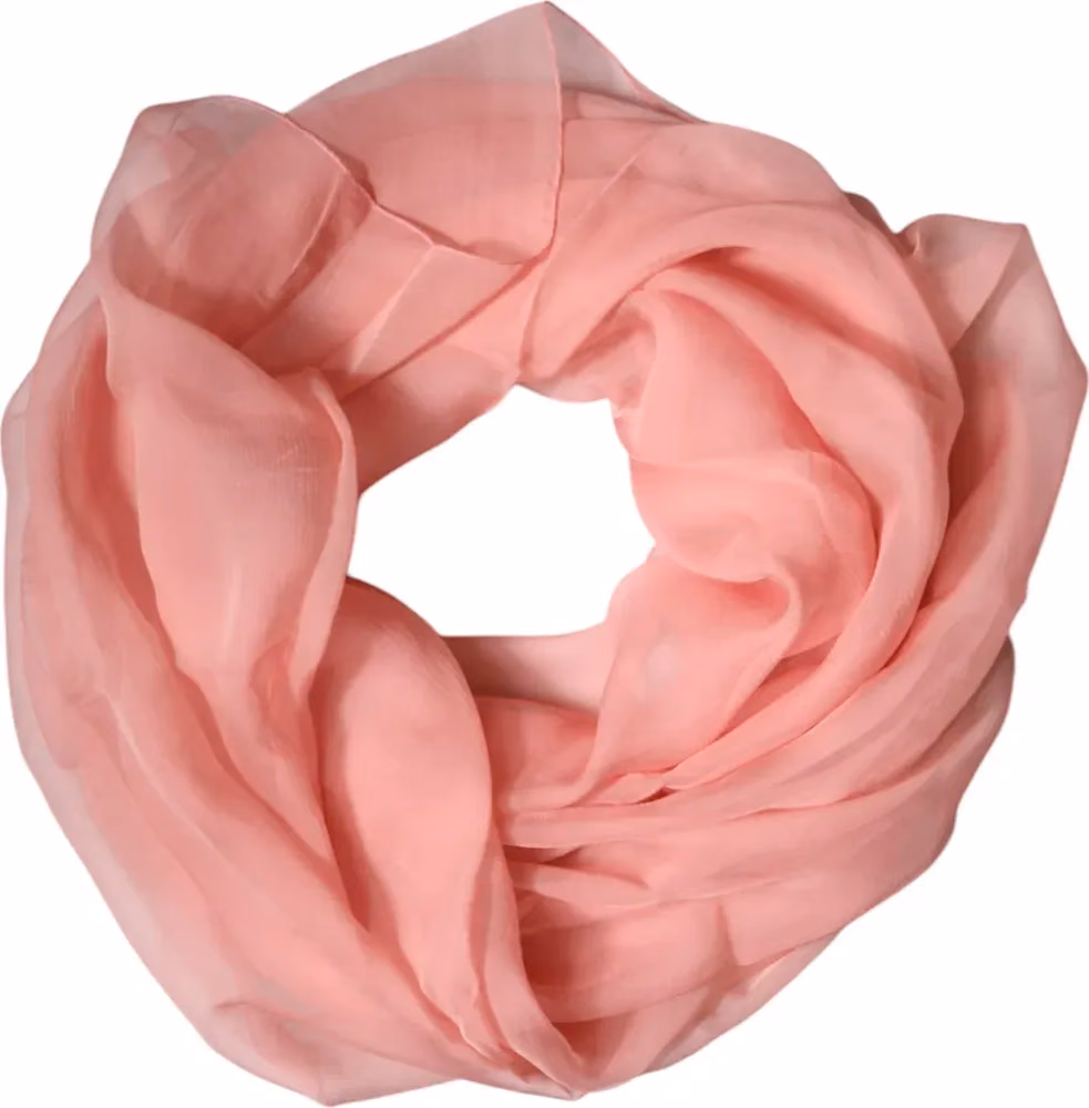 Pink Silk Rectangle Women Wrap Shawl Scarf