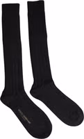 Black DG Logo Print Over The Calf Socks 3