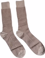 Brown Solid DG Logo Mid Calf Men Socks 1