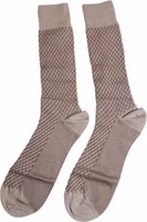 Brown Solid DG Logo Mid Calf Men Socks 4