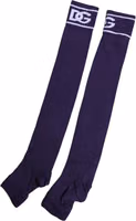 Purple Cotton DG Logo Print Open Toe Socks 3