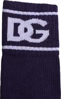 Purple Cotton DG Logo Print Open Toe Socks 4