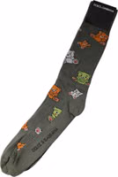 Green Nylon DG Bear Printed Mid Calf Socks 1