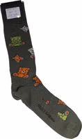 Green Nylon DG Bear Printed Mid Calf Socks 2