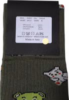 Green Nylon DG Bear Printed Mid Calf Socks 4