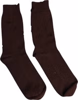 Brown Solid Cotton Stretch Mid Calf Socks 2