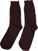 Brown Solid Cotton Stretch Mid Calf Socks 3
