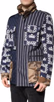 Multicolor Cotton Logo Patchwork Coat Jacket 2