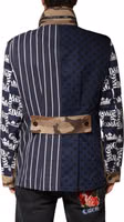 Multicolor Cotton Logo Patchwork Coat Jacket 3