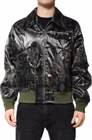 Green DG Logo Print Bomber Full Zip Jacket 1
