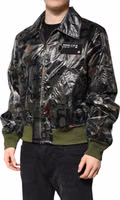 Green DG Logo Print Bomber Full Zip Jacket 2