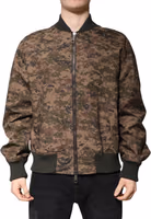 Brown Camouflage Bomber Full Zip Jacket 1