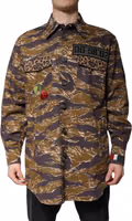 Brown Leopard Cotton Collared Coat Jacket 1