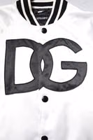 White DG Logo Polyester Jersey Bomber Jacket 5