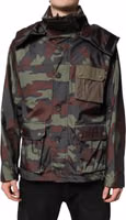Multicolor Camouflage Button Hooded Jacket 1
