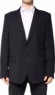 Dark Blue Wool Single Breasted Coat Blazer