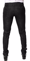 Black Floral Jacquard Mid Waist Dress Pants 2