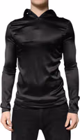 Black Silk Turtleneck Men Pullover Sweater 1