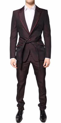 Maroon Single Breasted Formal 2 Piece Suit
