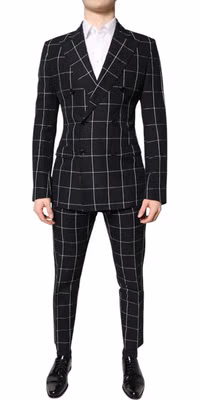 Dark Gray TAORMINA Double Breasted 2 Piece Suit
