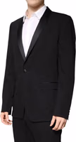 Black Wool Single Breasted 2 Piece Suit 2